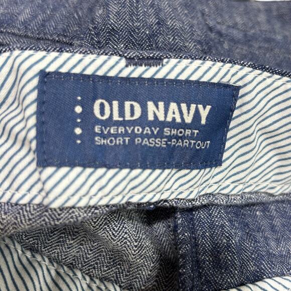 Old Navy Everyday Shorts blue cotton linen chambray denim classics pockets sz 6 - Picture 5 of 6